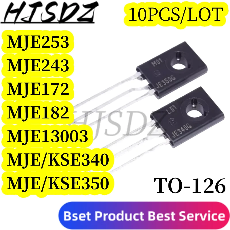 10pcs (5PCS MJE340 + 5PCS MJE350 ) TO-126 KSE340 KSE350 (5PSC MJE253 + 5PCS MJE243 ) (5PCS MJE172 + 5PCS MJE182 ) MJE13003