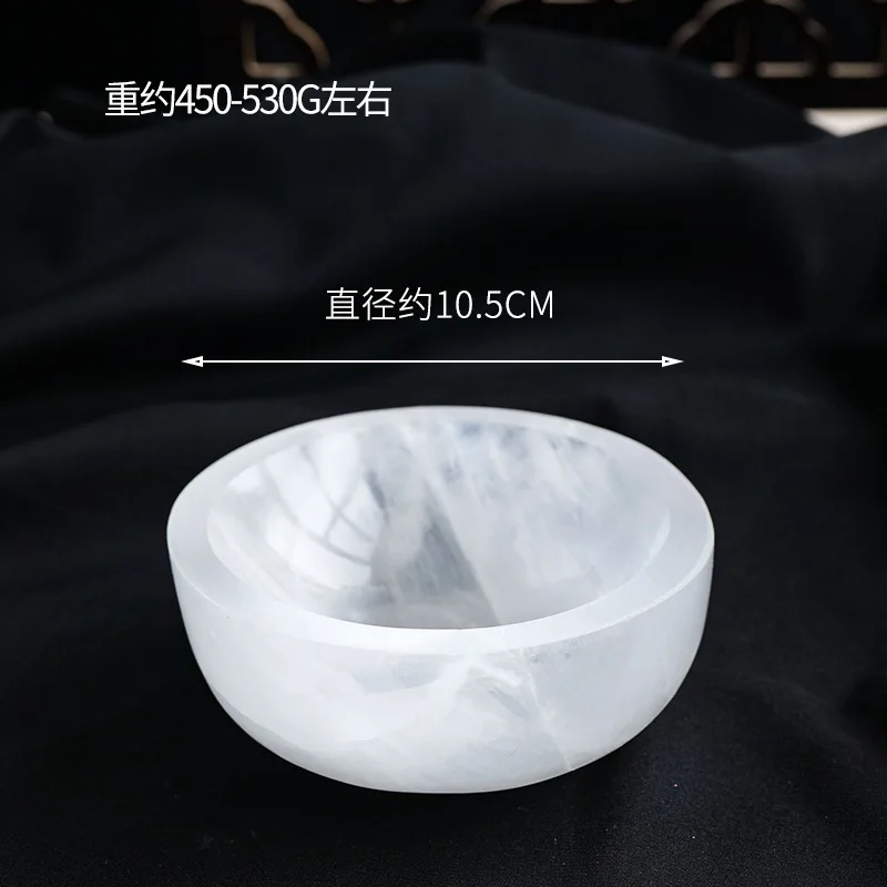 Natural crystal stone molodrop gypsum stone bowl degaussing meditation decoration home crystal crafts