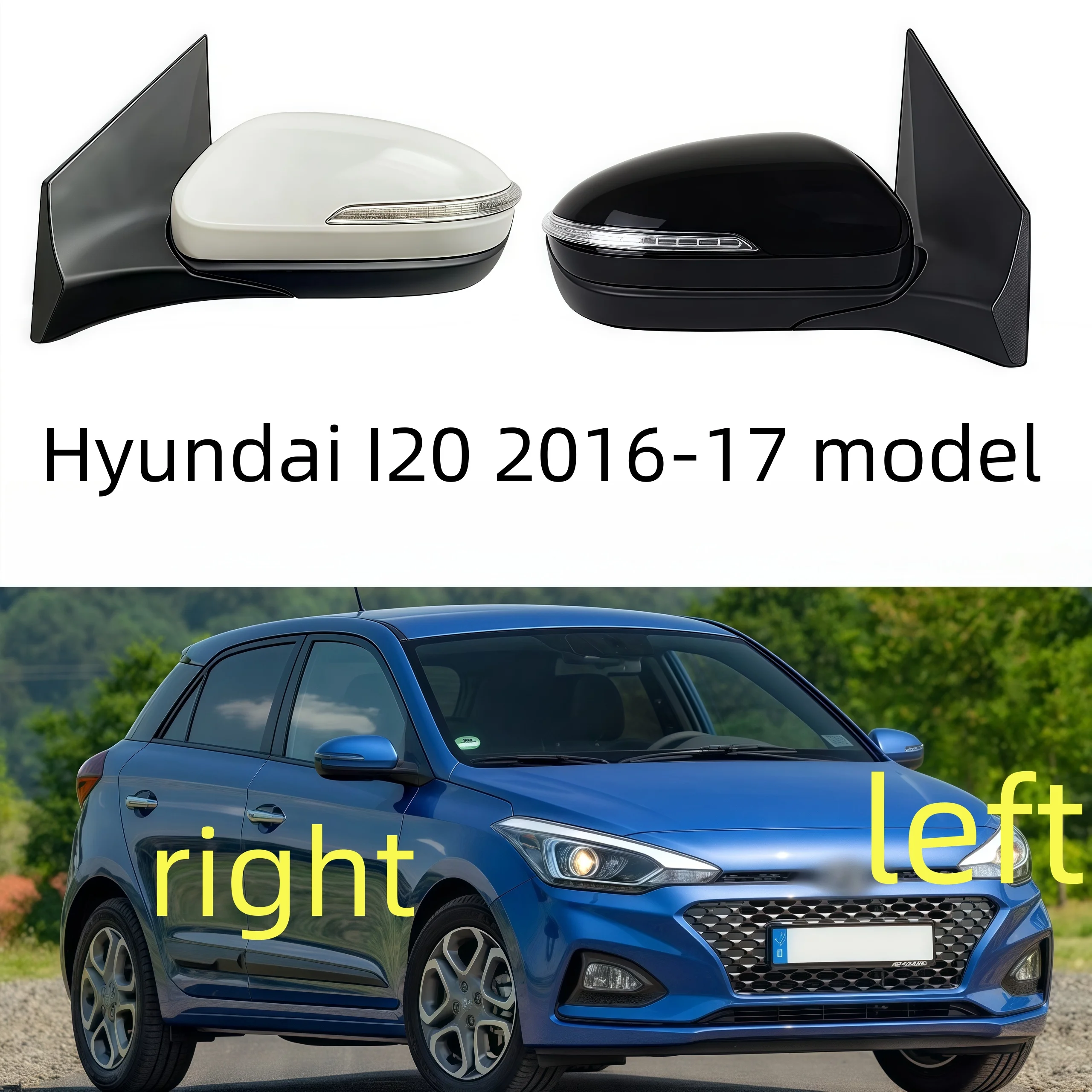 Electric Folding Turn Signal Heating Lens Adjustment Mirror Assembly for Hyundai I20 2016-2017 Car Rearview Mirror ABF