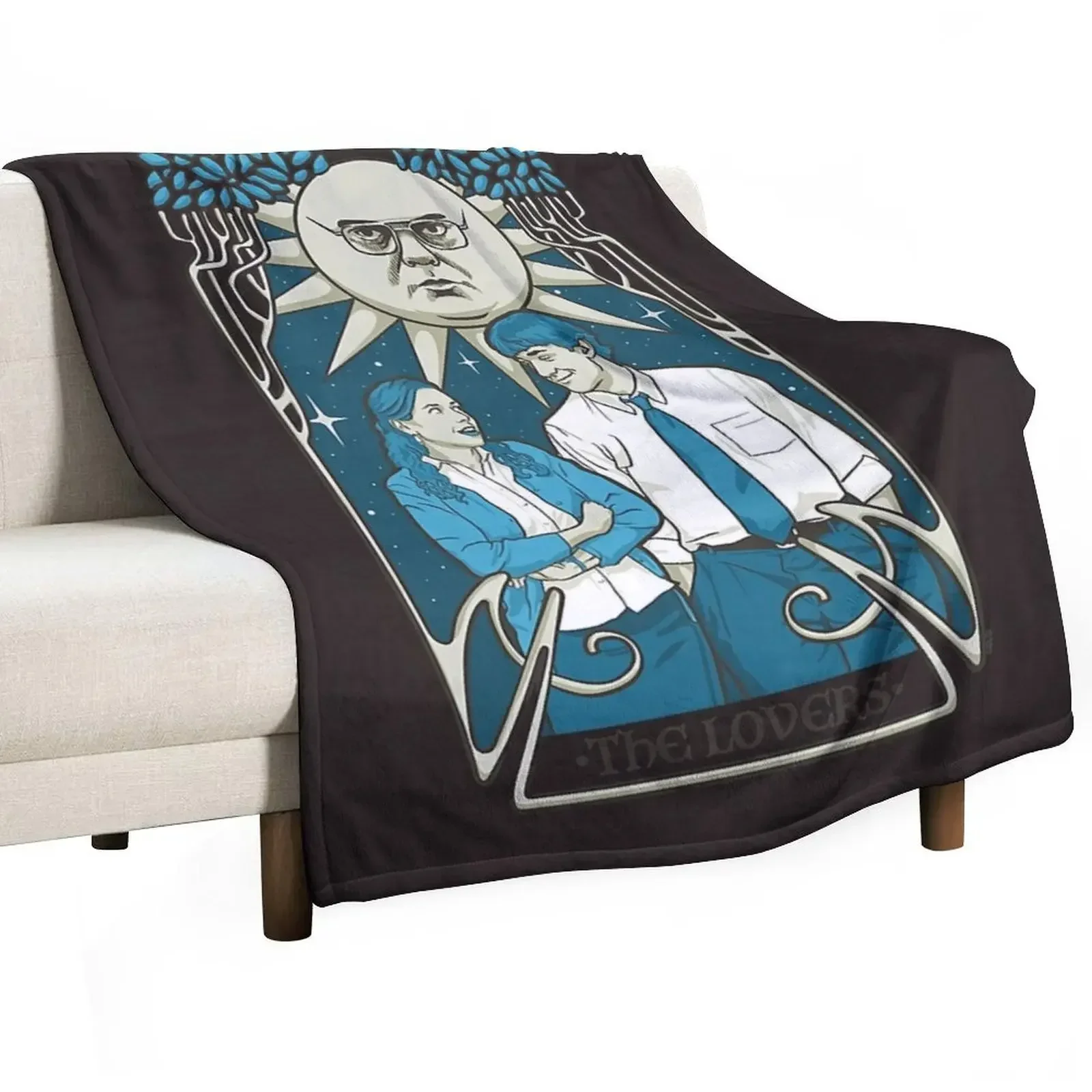 

The Office Pam and Jim Lovers Tarot Card Throw Blanket Blankets For Bed Fashion Sofas Decorative Sofa Retros Blankets