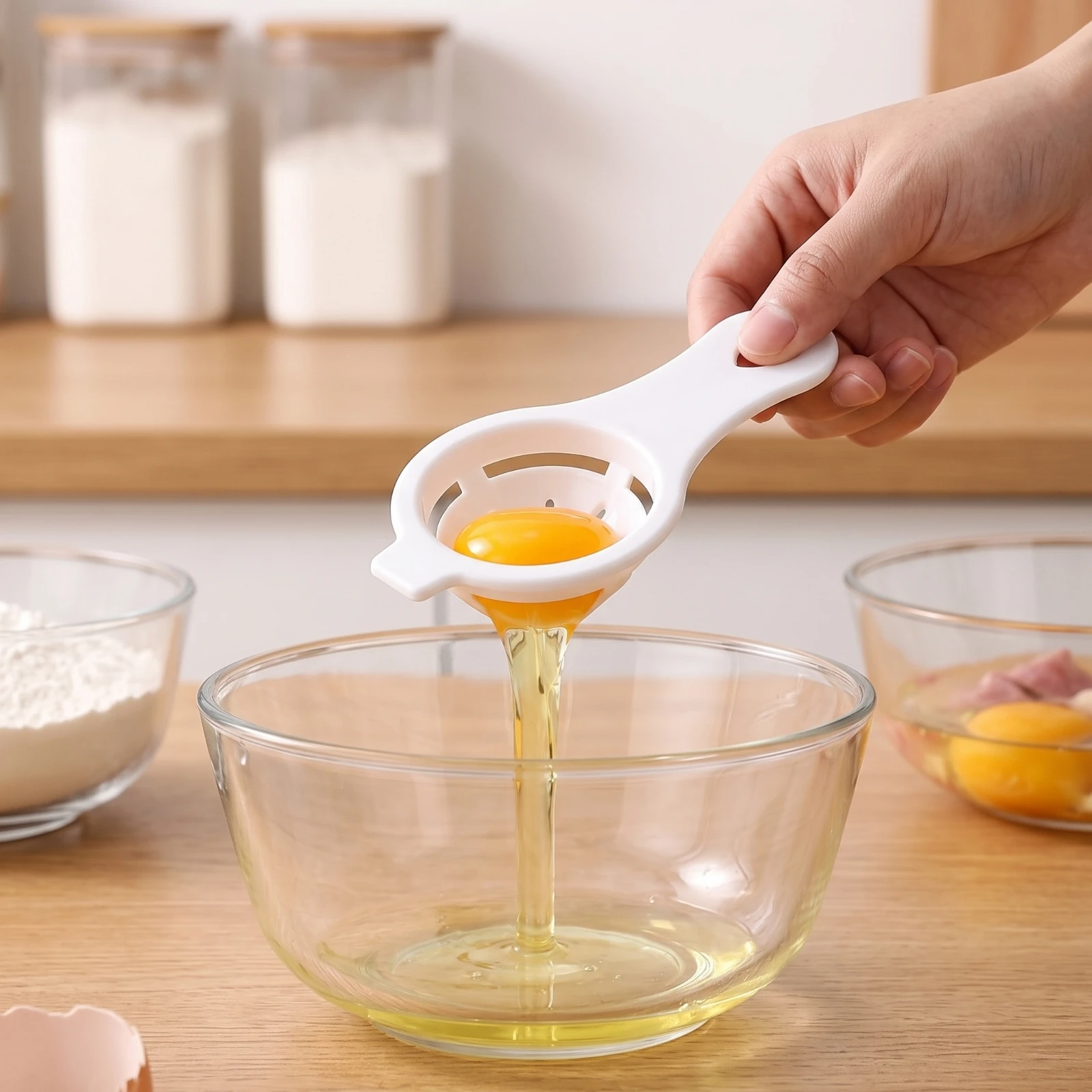 ที่ตีไข่แบบยืดหยุ่นพร้อมที่แยก - Egg Separator Tool บทวิจารณ์และราคา