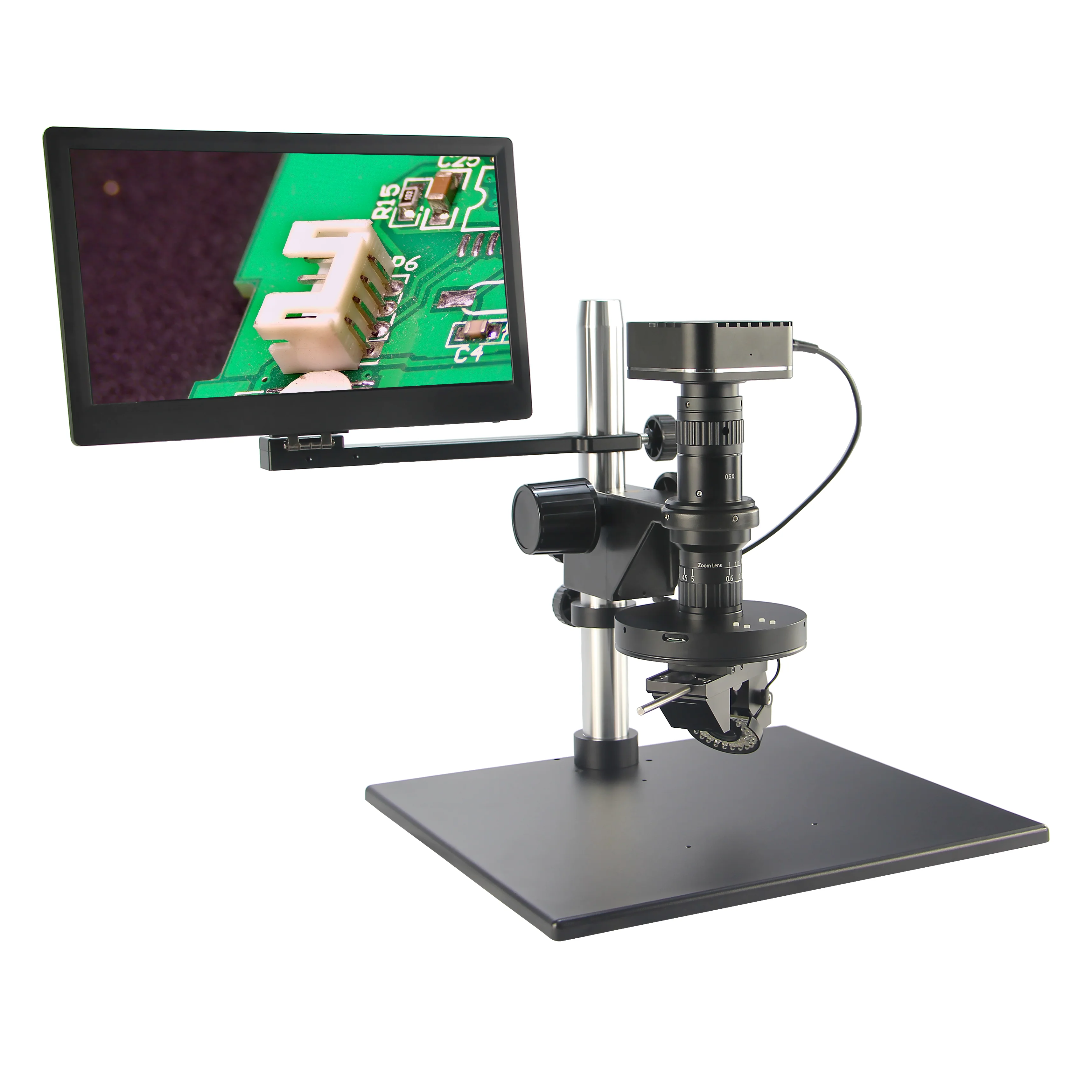 Ft-Opto FM3D0325-R Side View Semiconductor PCB Inspection Phone Repair Wide Field LCD Video 2D 3D Microscope