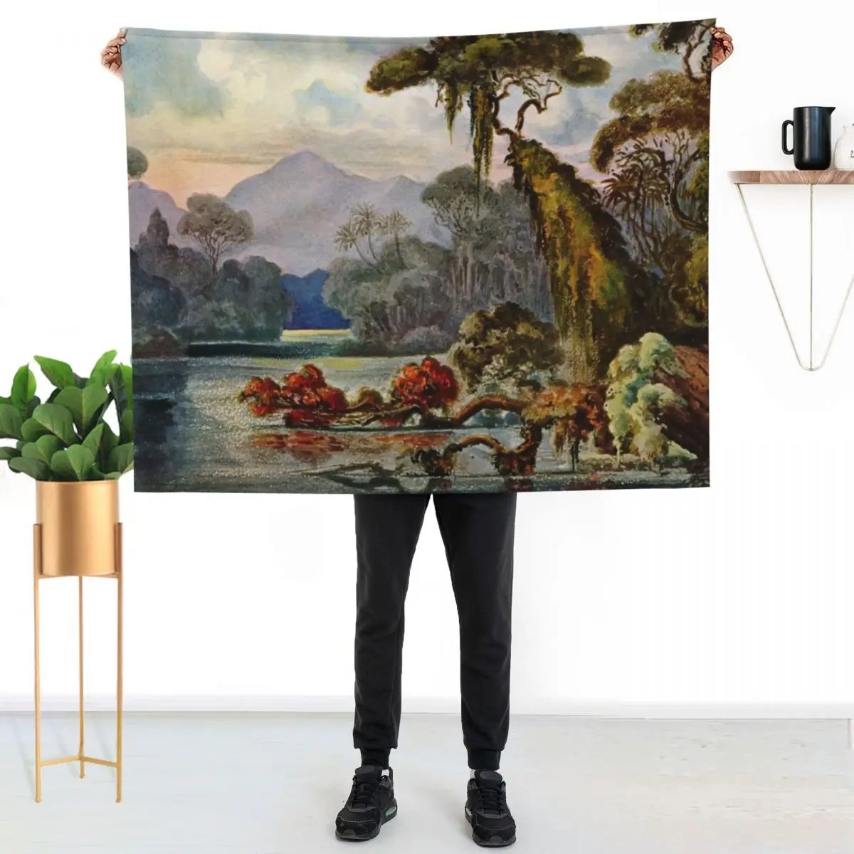 Haeckel Ceylon Jungle River-Ernst Haeckel Throw Blanket Cozy Microfiber Throw Blanket for Home Bedroom