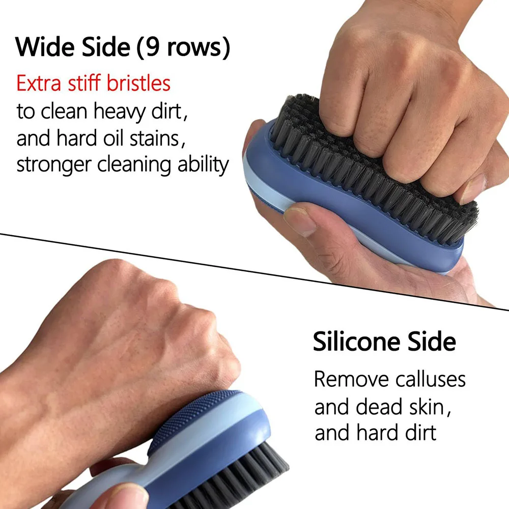 Blue Heavy Duty Nail Brush for Cleaning Fingernails Two Sided Fingernail Scrub Brush Scrubber Stiff Bristles Mechanical Brush