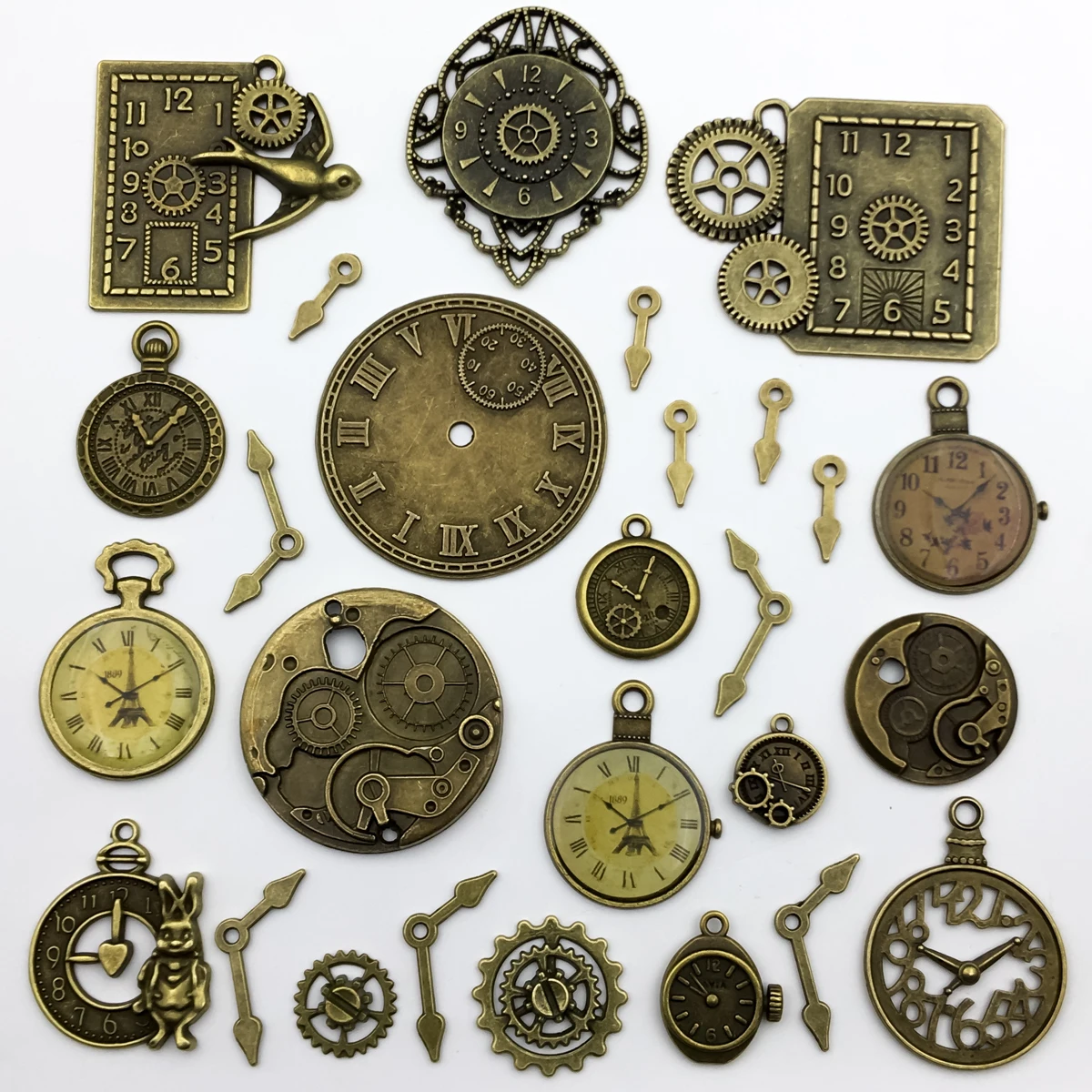 30 sztuk antyczny brąz szkielet Steampunk zegar zegarek zegarek zębatka koło zębate Charms dla majsterkowiczów tworzenia biżuterii zapasy rzemieślnicze akcesoria