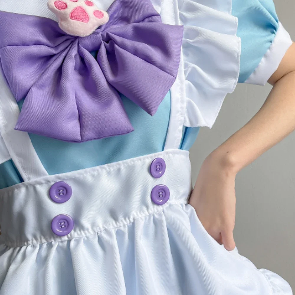 2024 Hot Selling M-5XL Large Maid Dress Super Cute Big Bow Lolita Dress Pink Blue Cute Skirt