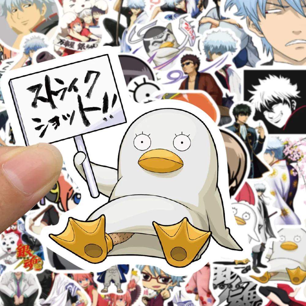 50pcs GINTAMA Graffiti Sticker Cartoon DIY Skateboard Suitcase Waterproof Sticker Decoration