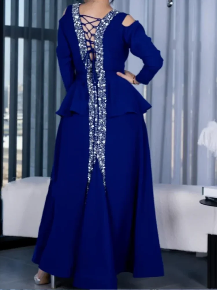 

customized Sexy Casual Jersey Beading Draped Pleat Christmas A-line Floor-Length Square Dresses Collar Evening Gowns