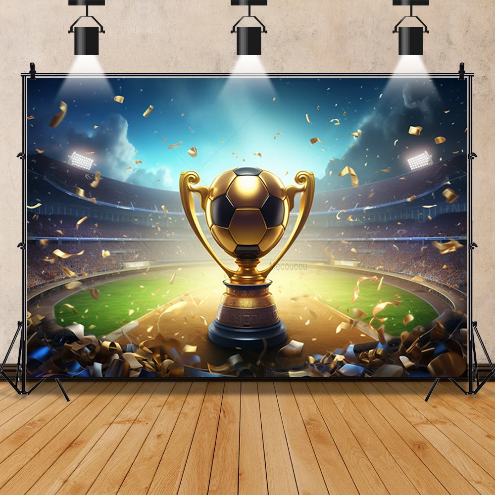 Football Birthday Backdrop Soccer Field Stadium Grassland Baby Boy Portrait Photo Background Cake Table Banner Photography Props