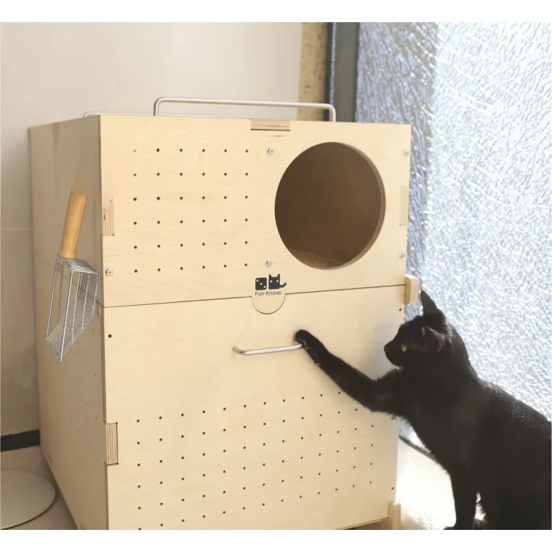 Large top-in deodorant semi-closed splash-proof double-layer cat litter box