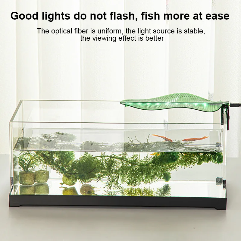 Aquarium Clip On Lights Banana Leaf Shape Ecological Clip Lamps USB Energy Saving LED Portable Fish Tank Decor Plant Lamps