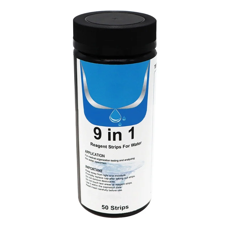 9 في 1 شرائط اختبار المياه اختبار جودة المياه شرائط اختبار صلابة المياه