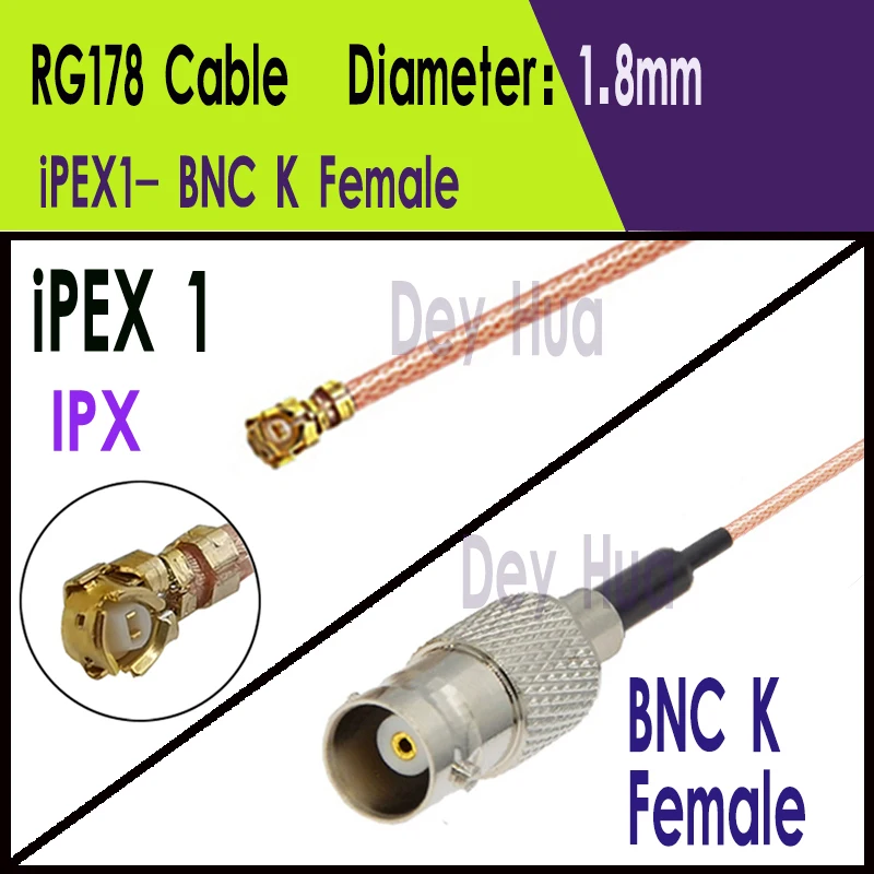 IPEX1 To BNC KY 2 Female IPEX4 To BNC KY 2 Female  RF coaxial RG178 1.13 0.81 WIFI WLAN antenna extension RF jumper