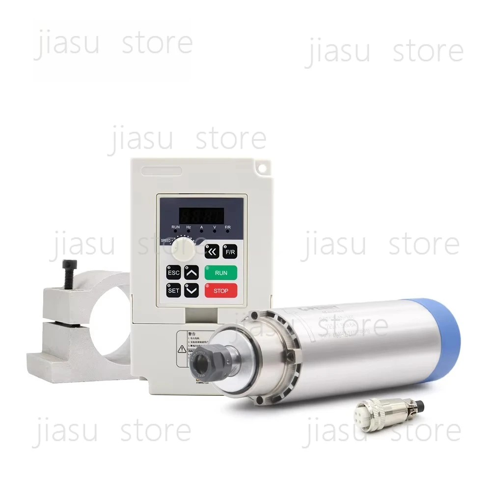 

G-PENNY 1.5kw ER16 D65mm 400Hz Air Cooled Spindle 4pcs Bearings 24000rpm with QL 1.5KW Inverter, 65mm Bracket Spindle Motor Kit