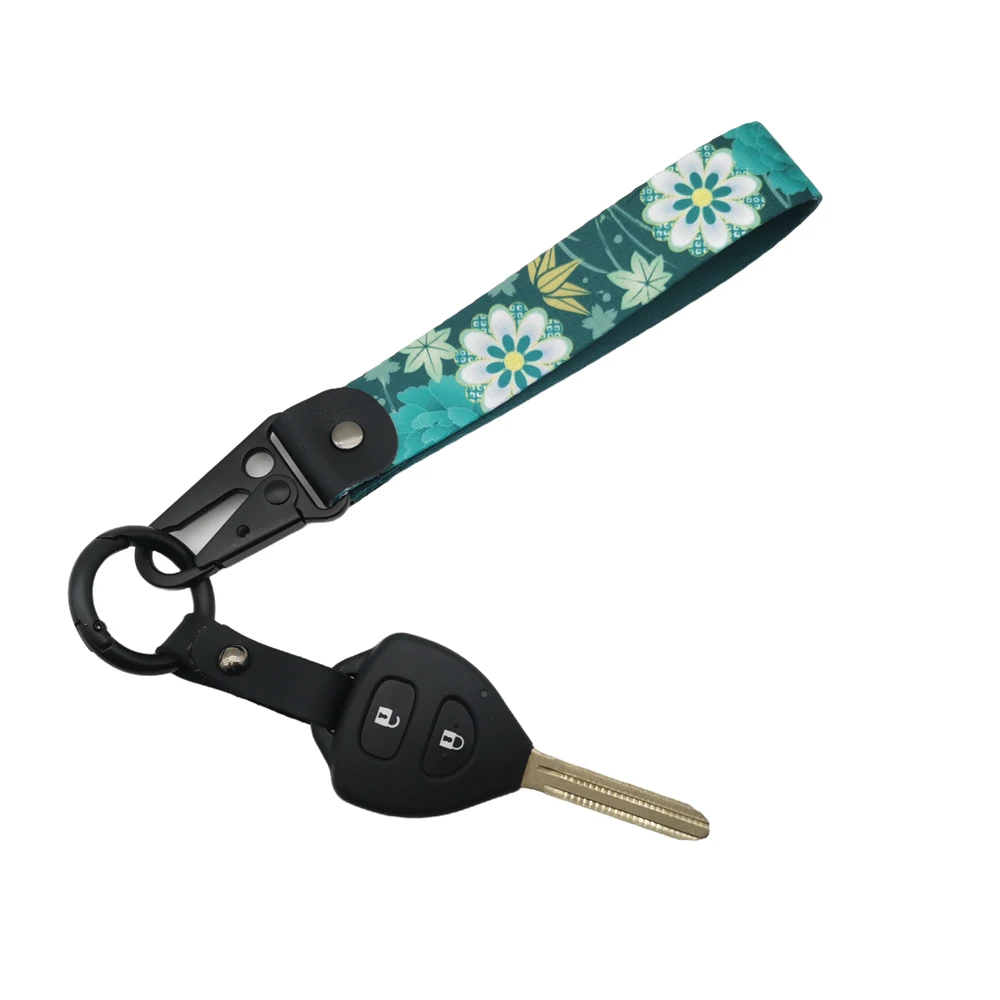 Japanese Style Key Ring Short Lanyard Kimono Pattern Graffiti Keychain Sakura JDM Key Tag Key Pendant Car Motorcycle Accessories view 5