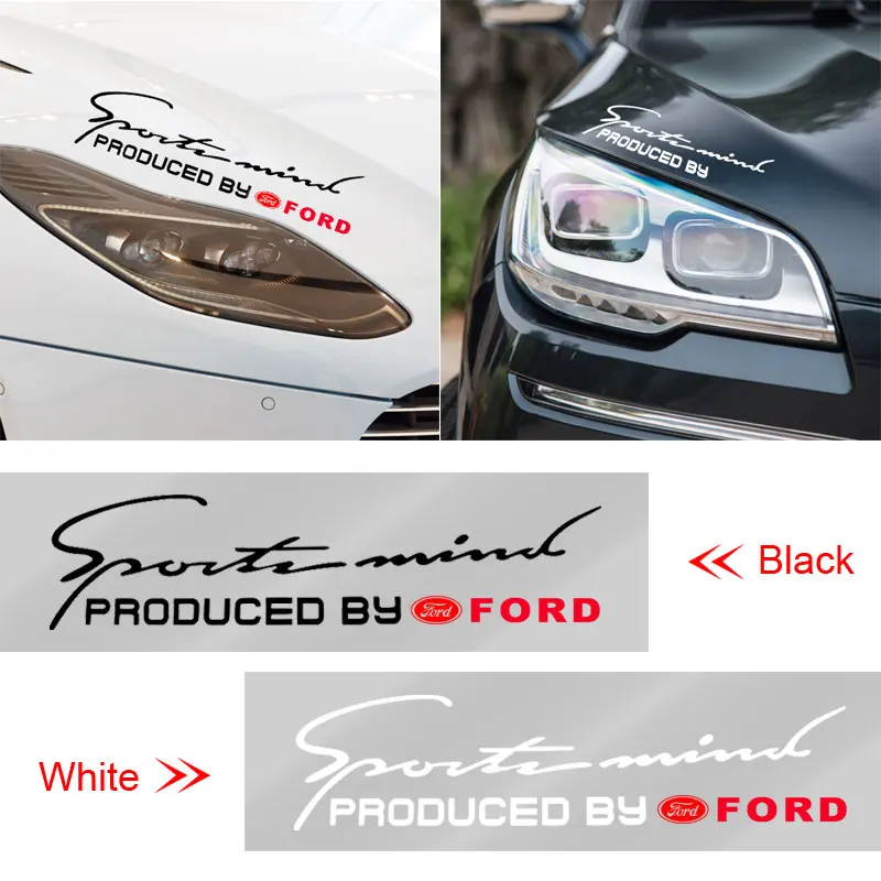 Car Front Head Light Eyebrow 3D Sticker Decorator Engine Hood Sport Design For Ford Fiesta Focus 2 mk3 Mondeo mk4 Mustang Ranger