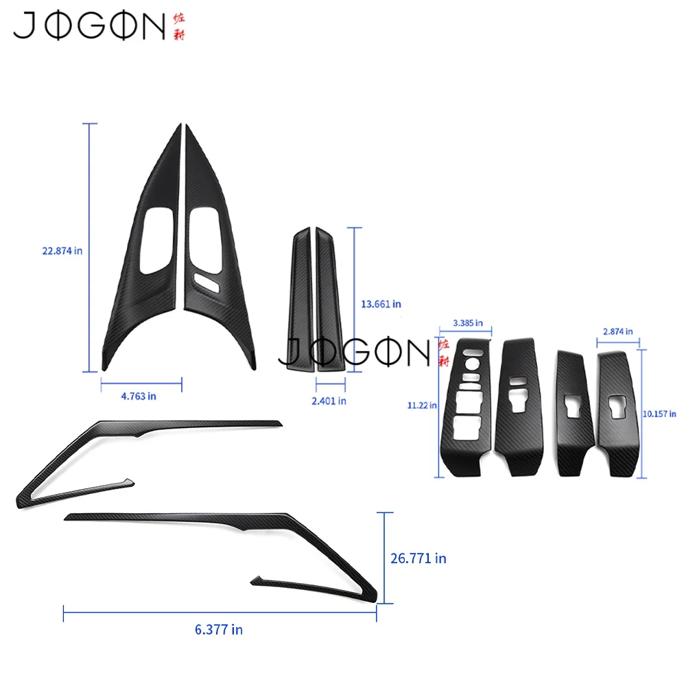 10P Carbon For Acura Integra A-Spec Type S 2023+LHD Car Inner Door Handle W/Mem/Btn Window Lift Switch Trim Overlay Accessories