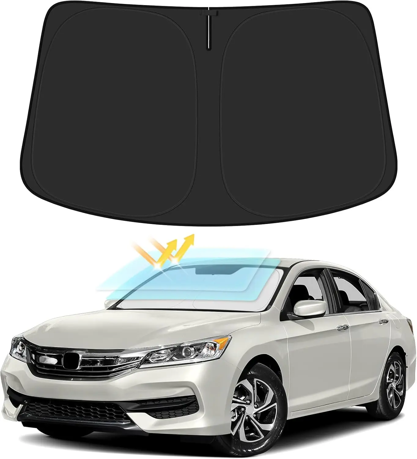 Upgraded Windshield Sunshade For Honda 2013-2017 Accord Foldable Accessories Folding Sun Shade Windshield Heat UV Rays Visor