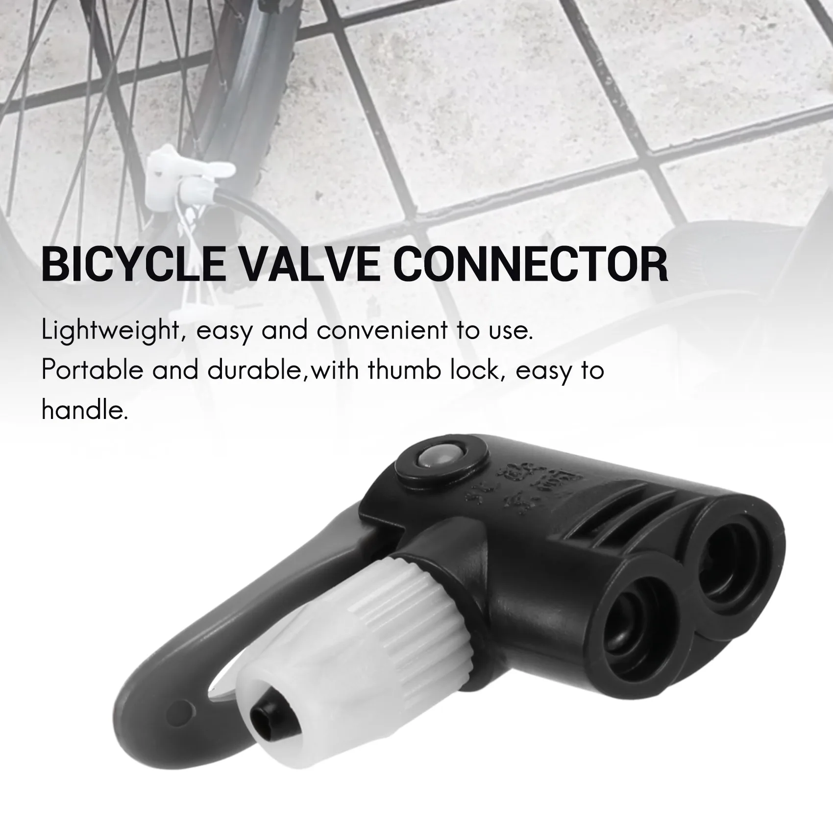 Bike Bicycle Dual Head Pump Nozzle Valve Connector Hose Adapter Pumping Parts