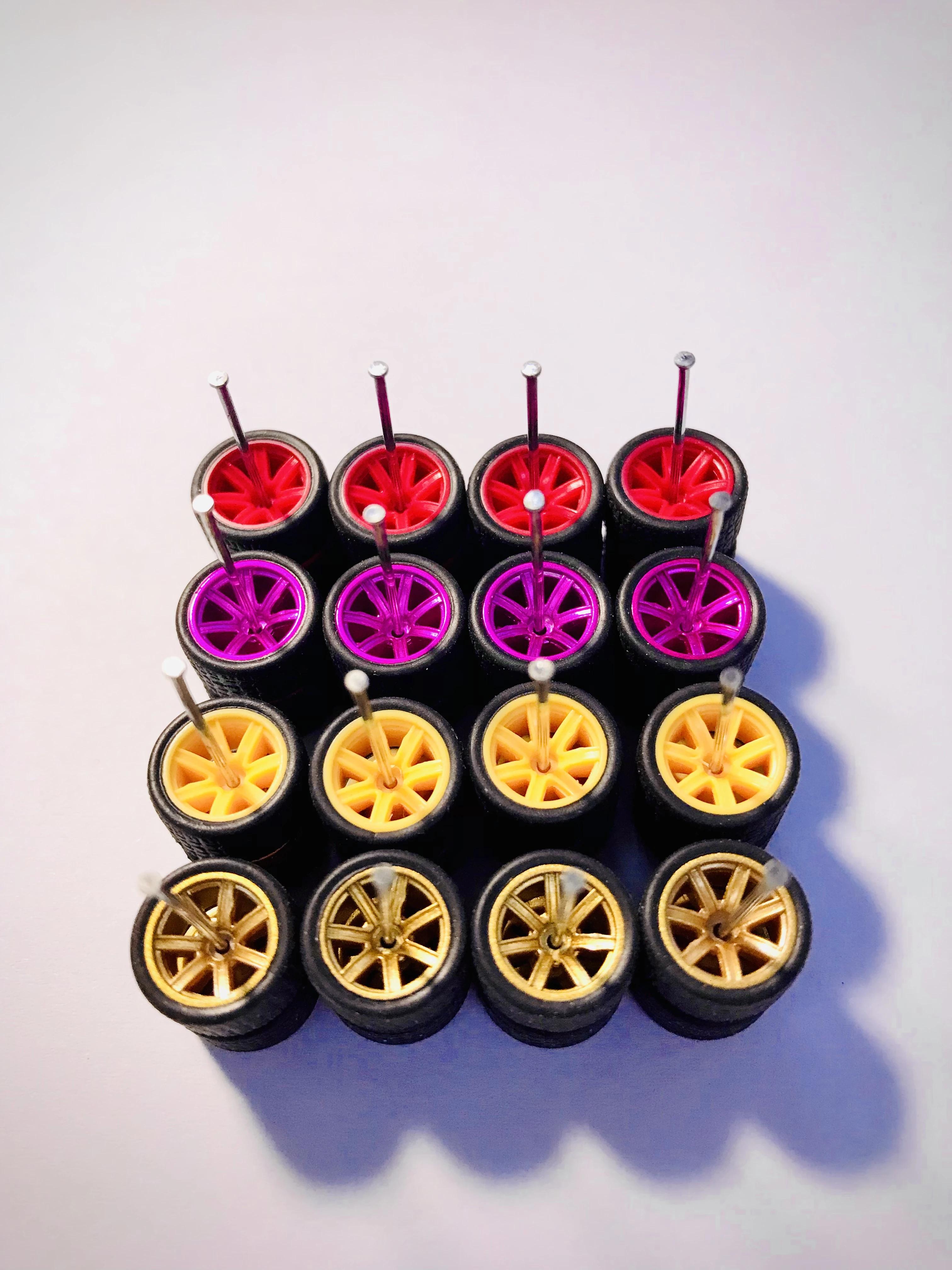 11mm wheels for 1/64 Scale Alloy Car Models 7 spoke 1/64 wheels with 1/64 Tires + Axles for Hot Wheel/Matchbox/Domeka/Tomy 1:64