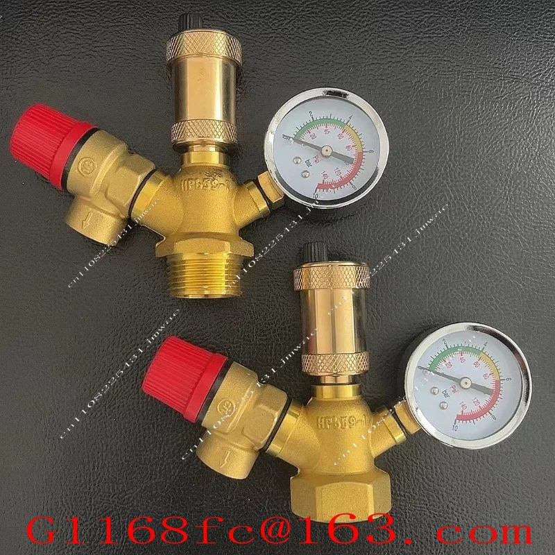 Heating Air Pressure Relief Valve Assembly Automatic Exhaust Water Tank Integrated Valve Pressure Gauge All Copper Bar Parts