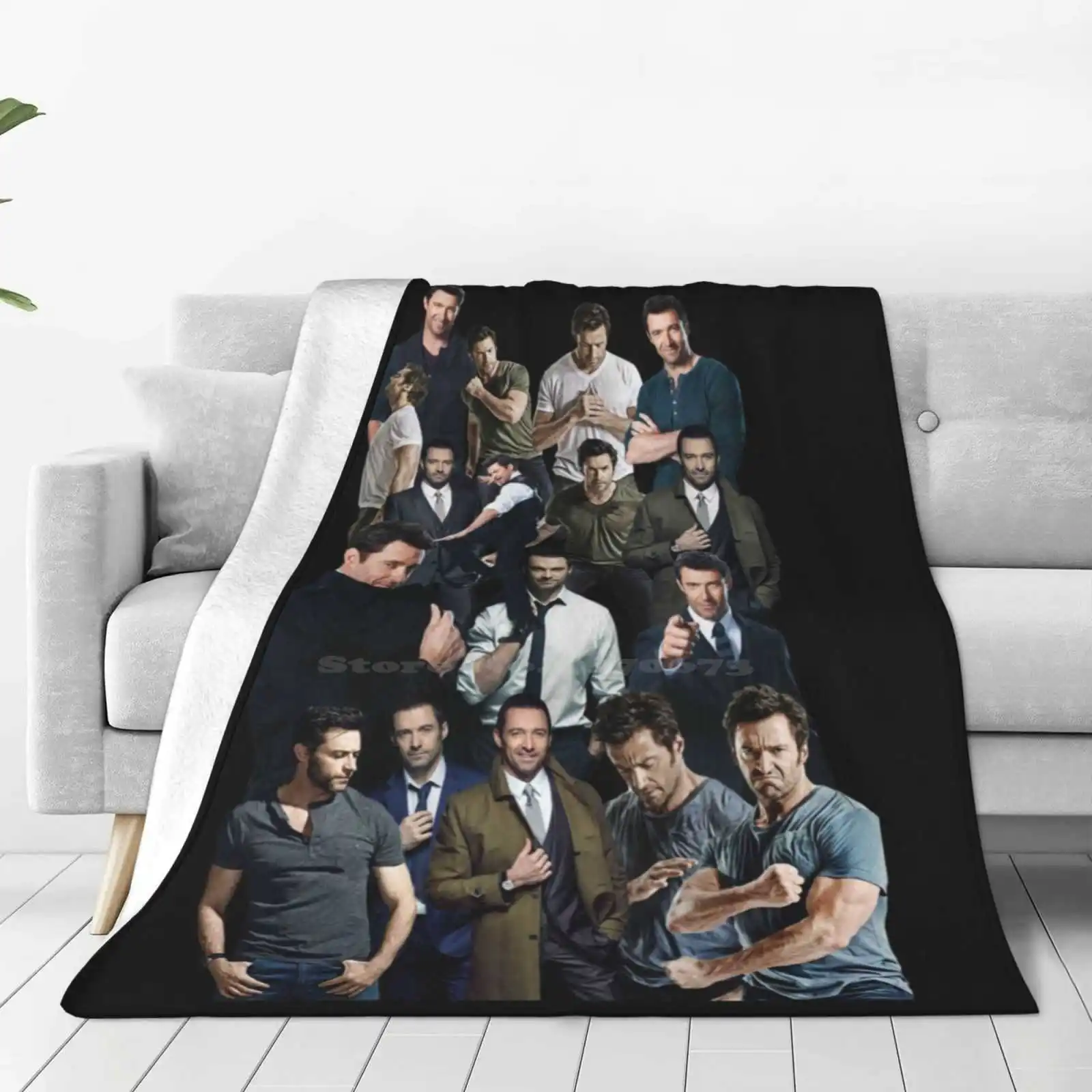 Hugh Jackman For Home Sofa Bed Camping Car Plane Travel Portable Blanket Hugh Jackman James Logan Xmen X Men Comics The