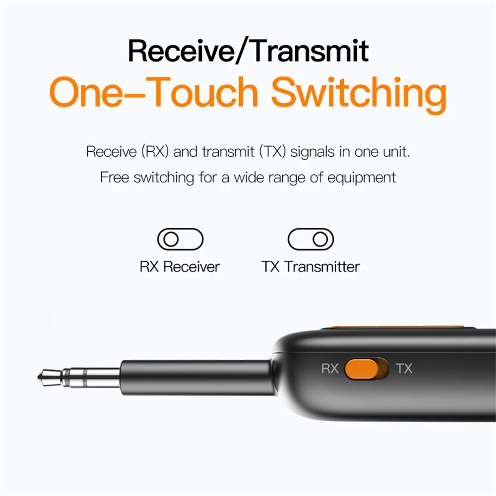 Bluetooth 5.4 Audio Transmitter and Receiver 2 In 1 Wireless 3.5mm Aux Audio Adapter Bluetooth Transmitter for TV Car Headphones