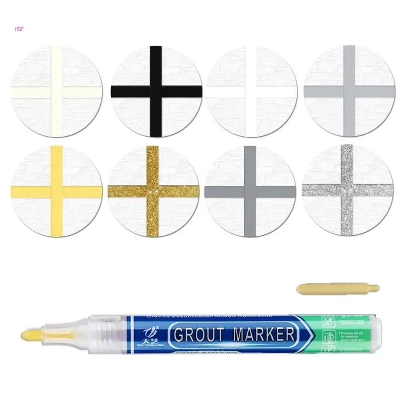 Bathroom Tile Grout Pen Waterproof Tile Paint Marker Grout Restorer Pen Joint Repair Marker for Tiles, Wall, Floor