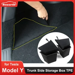 Rear Trunk Organizer Storage Box for Tesla Model Y 2021-2023 Left Right Bins Side Tray Stowing Tidying Packet Car Accessories