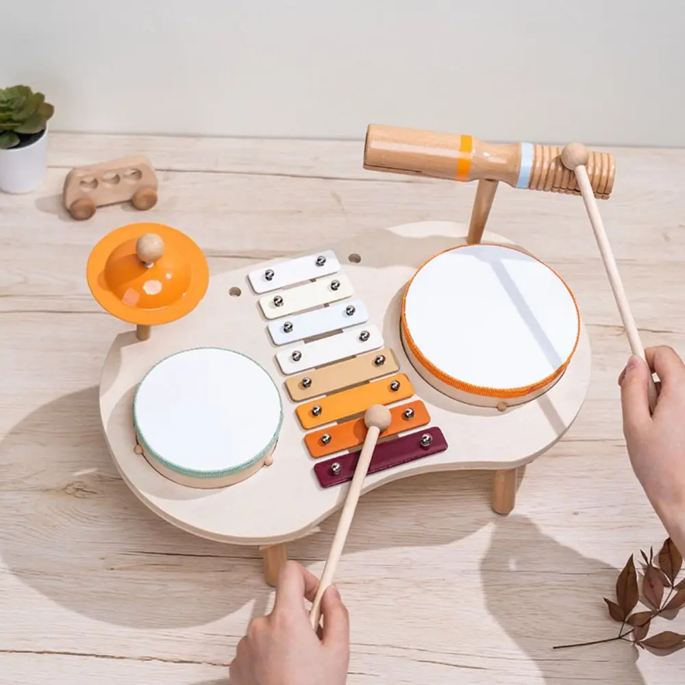 New Wooden Musical Instruments Toys Musical Drum Montessori Toys Multifunctional Piano Musical Toys Toddlers