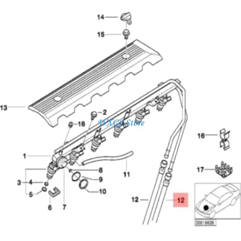 

37JE Car Hose Pipe Automotive Accessories Easy Installation Line for E46 E83 320i 323Ci