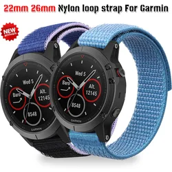 26 cinturino per orologio in Nylon da 22mm per Garmin Fenix 7X 7 6 6X Pro 5 5X Plus/Tactix 7 Pro/ Forerunner 945 935 cinturino per bracciale QuickFit