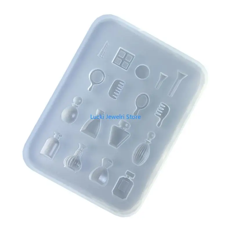 

193E Dressing Table Accessories Mold Flexible Silicone Jewelry Charm Mould Epoxy Resin Accessory Making Mold for Craft Lover