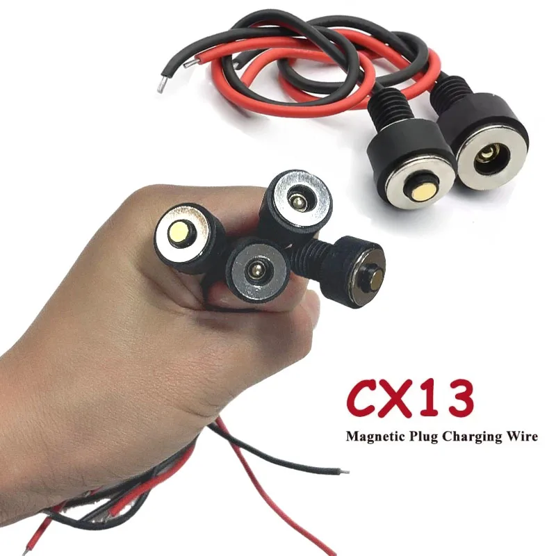 CX13 Anti Short Circuit Magnetic Contact Charging Power Cable Connector Waterproof CX-13mm Male to DC 5521 Female Charging Head