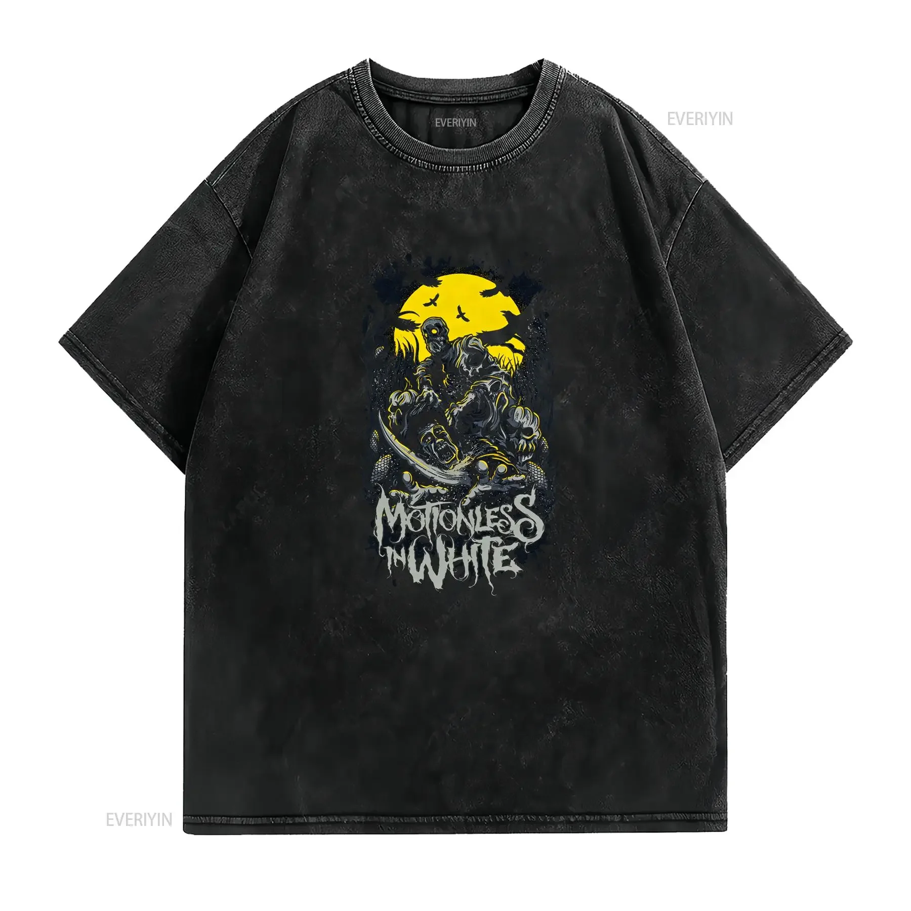 Motionless In White T Shirt Metal Music Another Life Graveyard Shift Album Merch Rocker Clothing vintage Washed Comfortable
