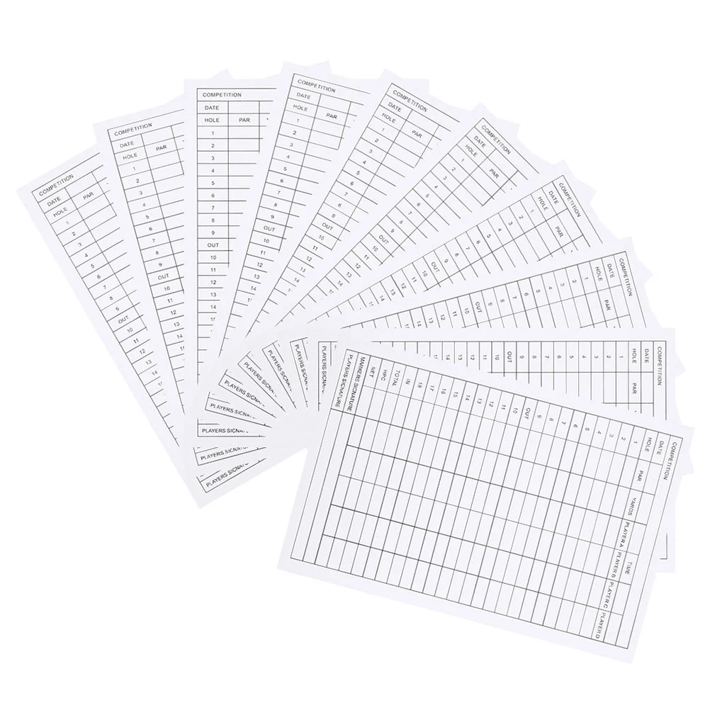 

30 Pcs Golf Scorecard Number Record Tools Paper Player Cards Use Recording Coated Golfs Supplies Balls Scorecards Portable