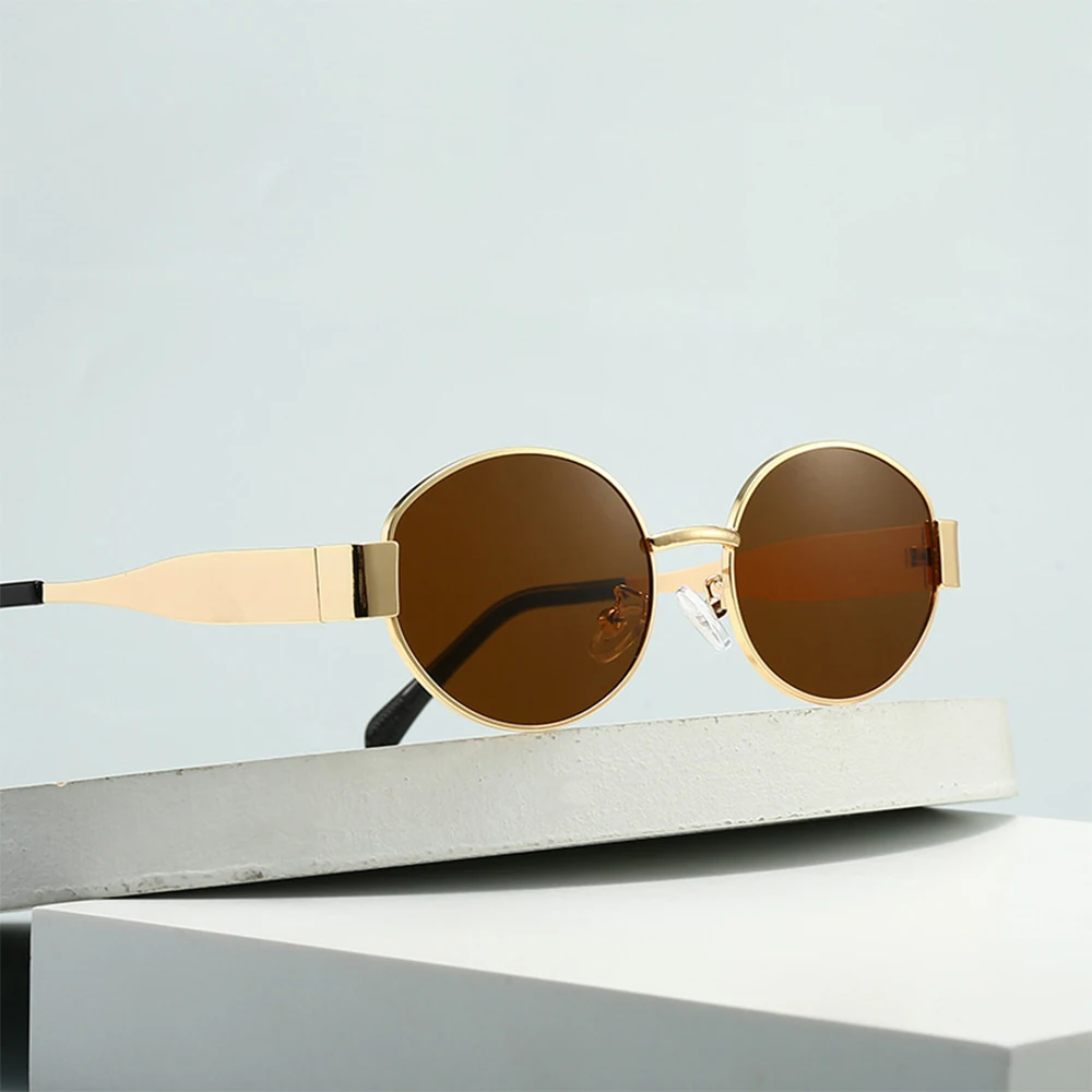 Vintage Small Oval Alloy Sunglasses Women Men Fashion Brand Elegant Sexy Sun Glasses Ladies Trendy Driving Gradient Shades UV400 image 2