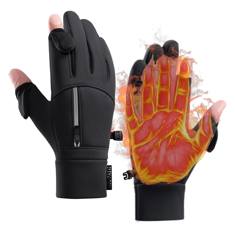 

Зимние спортивные перчатки для мужчин и женщин с сенсорным экраном, термоперчатки для велоспорта, рыбалки, бега, вождения, теплые, ветрозащитные и водонепроницаемые.