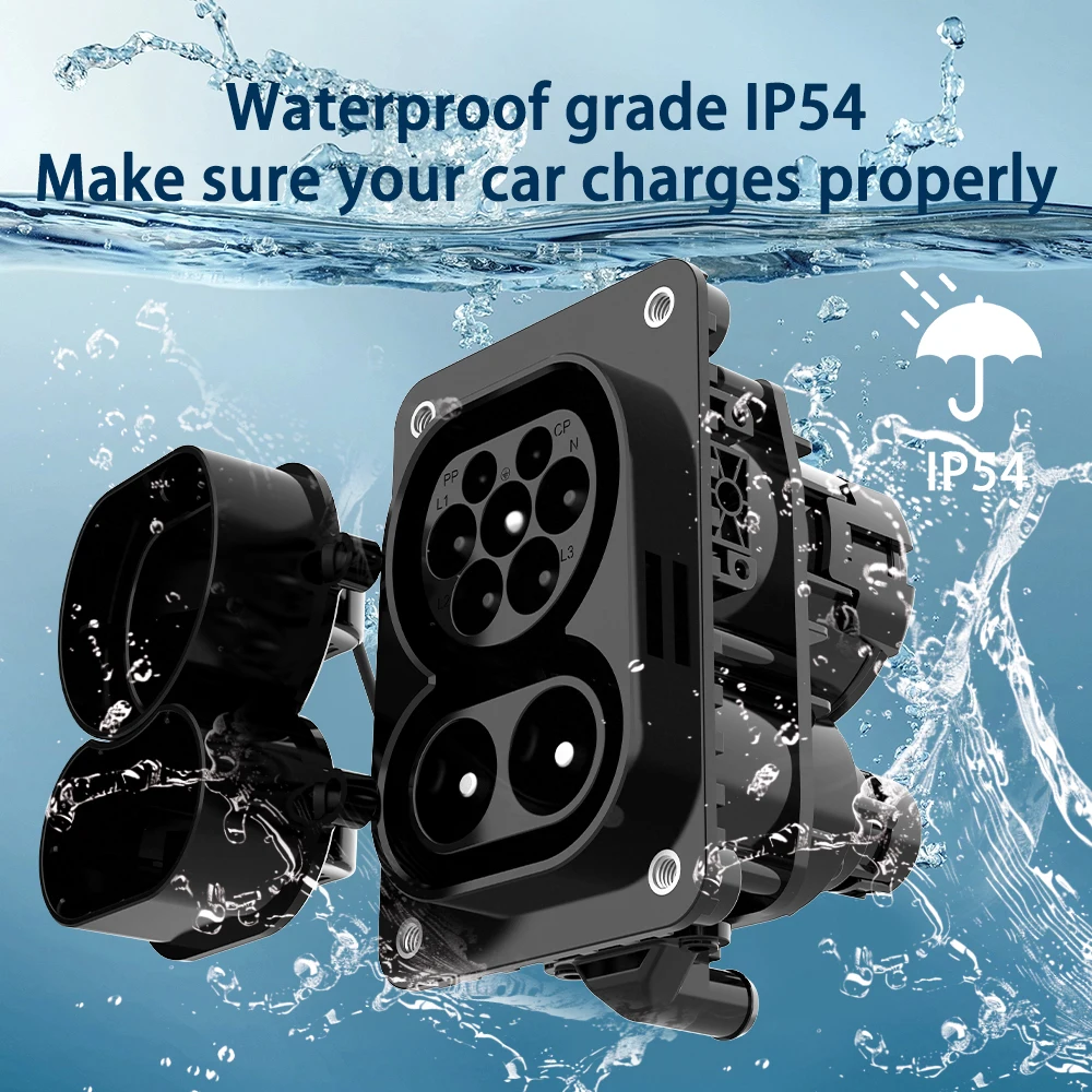 CCS2 كومبو 2 المقبس 80A 125A 150A 200A EV سيارة كهربائية الجانب شحن المقبس ل Type2 CCS2 موصل السيارة الكهربائية