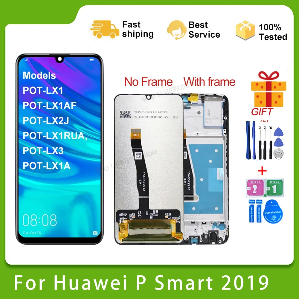 

Original 6.21" For Huawei P Smart 2019 POT-LX3 LCD Display Touch Screen Digitizer Assembly Replacement POT-LX1 POT-LX1A POT-LX2