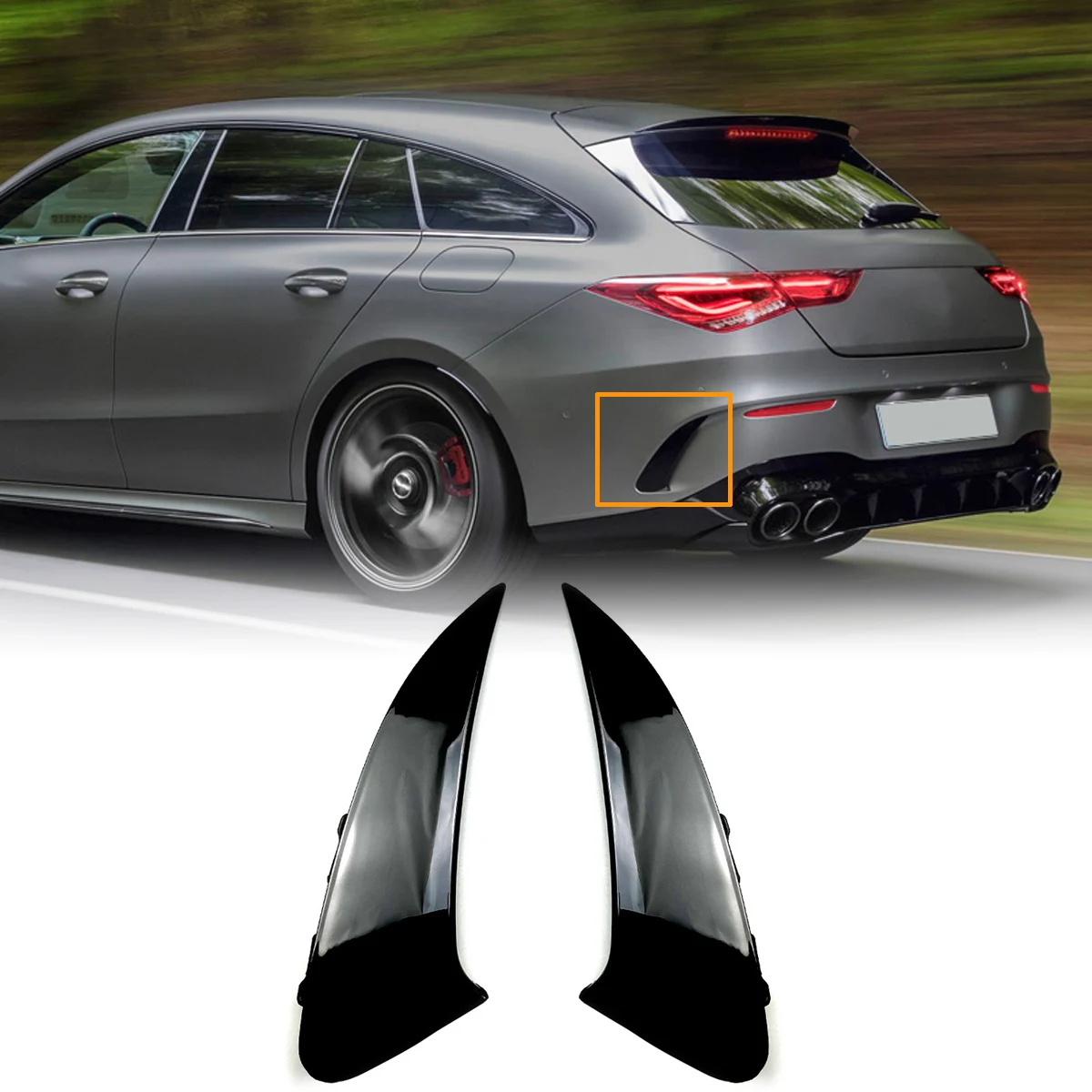 Rear Bumper Splitters Spoiler Side Wing Canard For Mercedes Benz CLA Class Sport C118 CLA200 CLA220 CLA250 CLA45 AMG 2020+