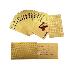 1SET Plastic PVC Cards Waterproof Transparent Golden Dragon Pattern Playing Cards Creative Gift for Camping Beach Swimming Pool