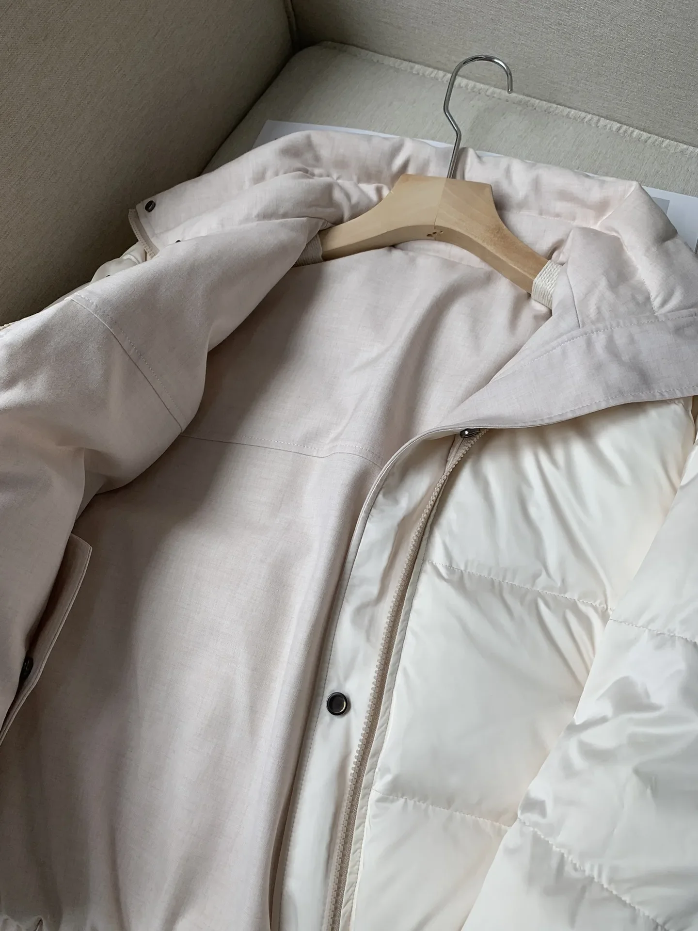 Piumino reversibile da donna invernale Cappotto caldo ampio a maniche lunghe con colletto alla coreana in misto cashmere