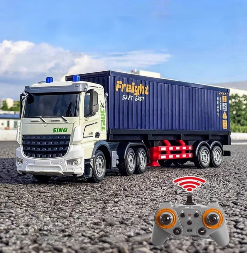 

1:24 RC Container Trailer Remote Control Double-layer Cargo Truck Transport Vehicle Model with Music Boy Toy Children Gifts