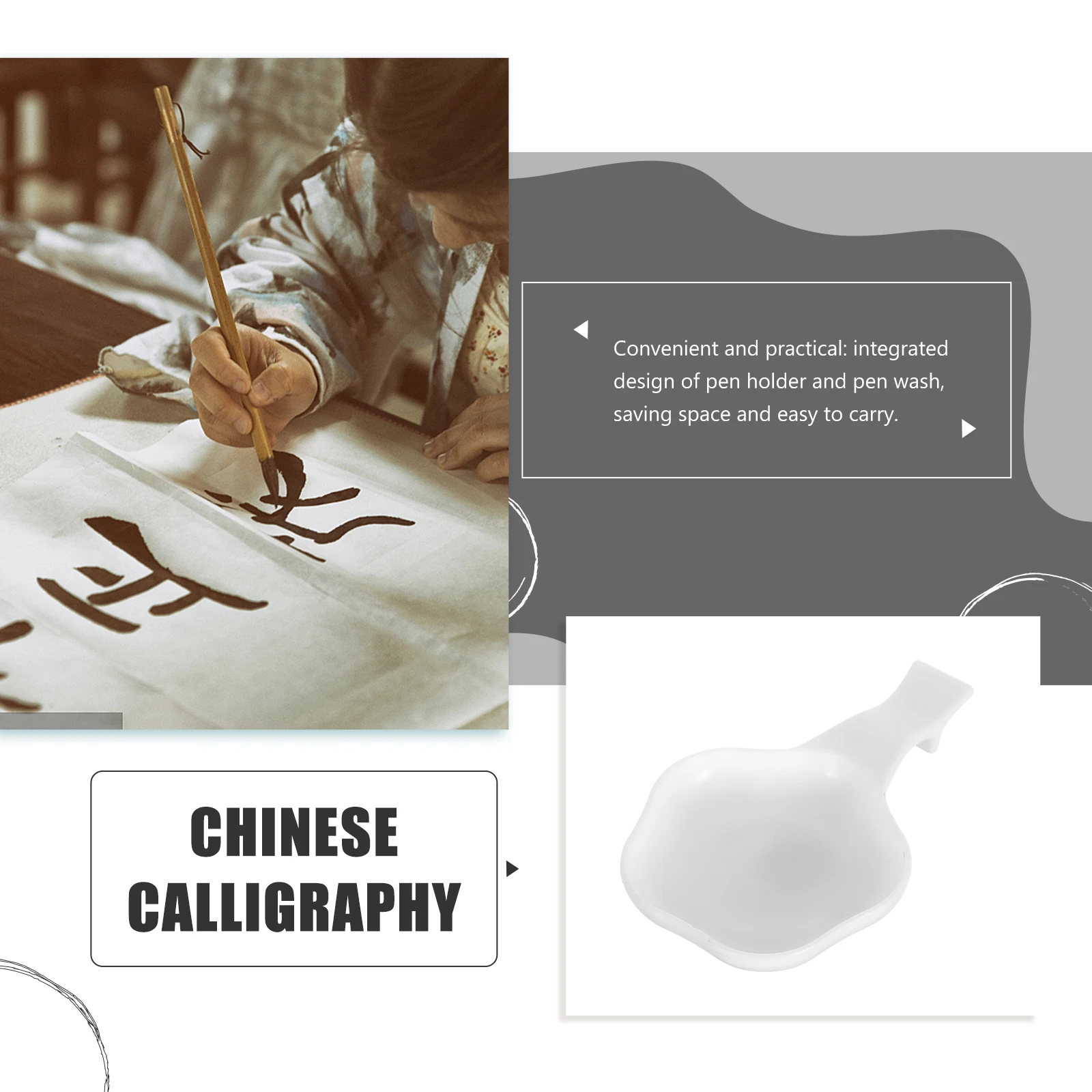 

20 Pcs Accessory Water Butterfly Pen Holder Chinese Calligraphy Supplies Dish Painting Ink Bowls Travel