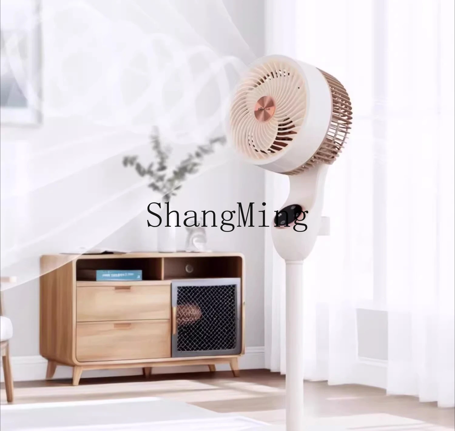 ZYY household floor fan shaking head desktop aromatherapy bedroom remote control vertical cooling fan