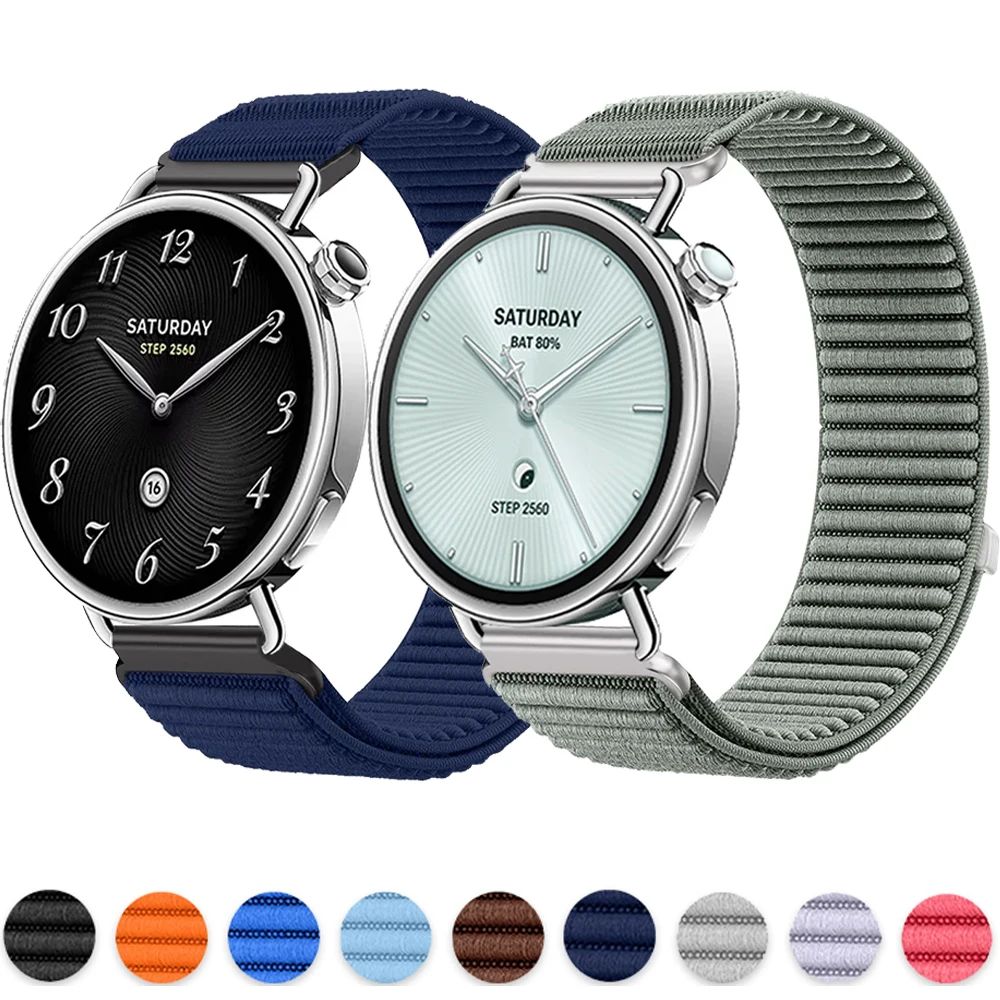Bracelet en Nylon respirant de 18mm, 20mm, 22mm, pour montre Xiaomi S4 41mm/S5 4 3 2, pour montre OPPO X3 X2 mini/Oneplus Watch 4 3 2R