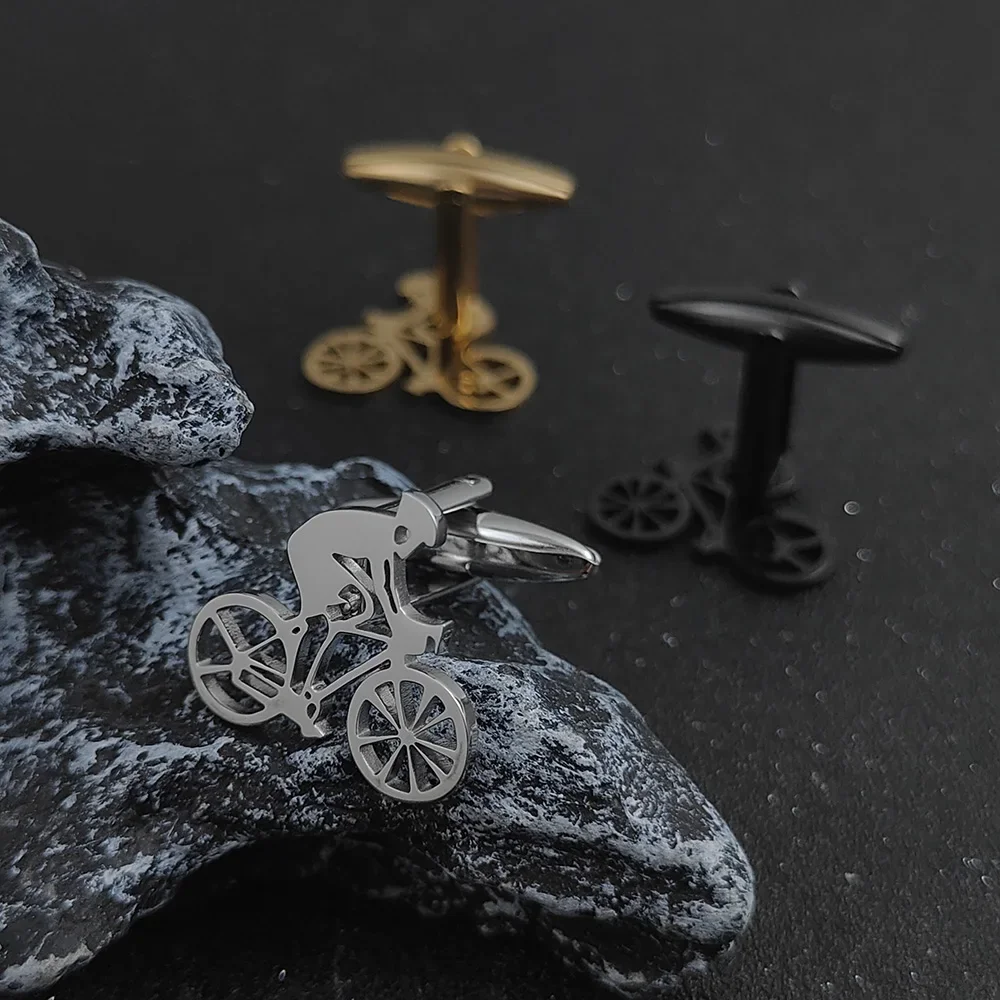 2025 New Bicycle Cufflinks Bike Wheel Mountain Cufflink Cyclist Racing Bicycle Racer Mens Accessories Cuff link Groomsmen gifts