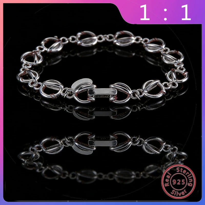 

Новый модный трендовый универсальный браслет из серебра S925 пробы с буквами, в стиле ретро, как праздничный подарок, 2026 год