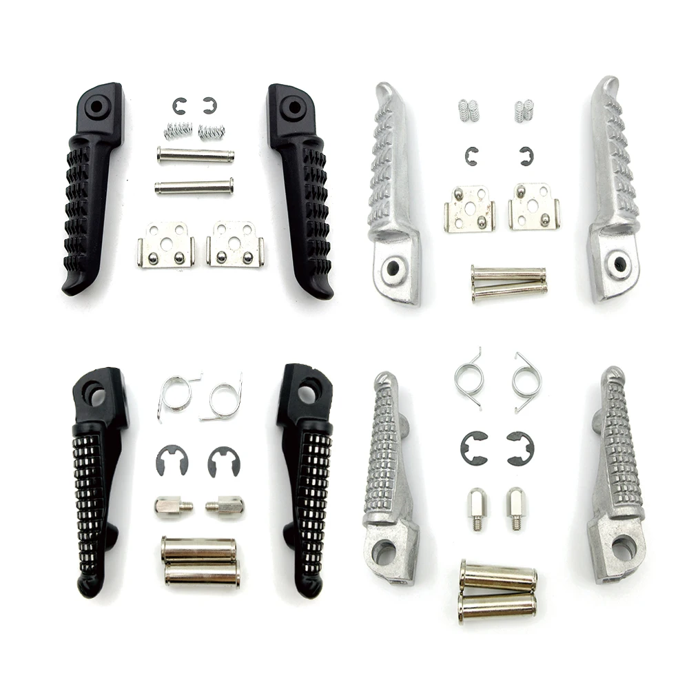 Motorcycle Front&Rear Foot Pegs Footrests Set For Kawasaki Ninja 250 Z750 Z800 Z1000 SX ER6F ER6N ZX-6R 636 ZX-9R ZX-10R ZX-12R